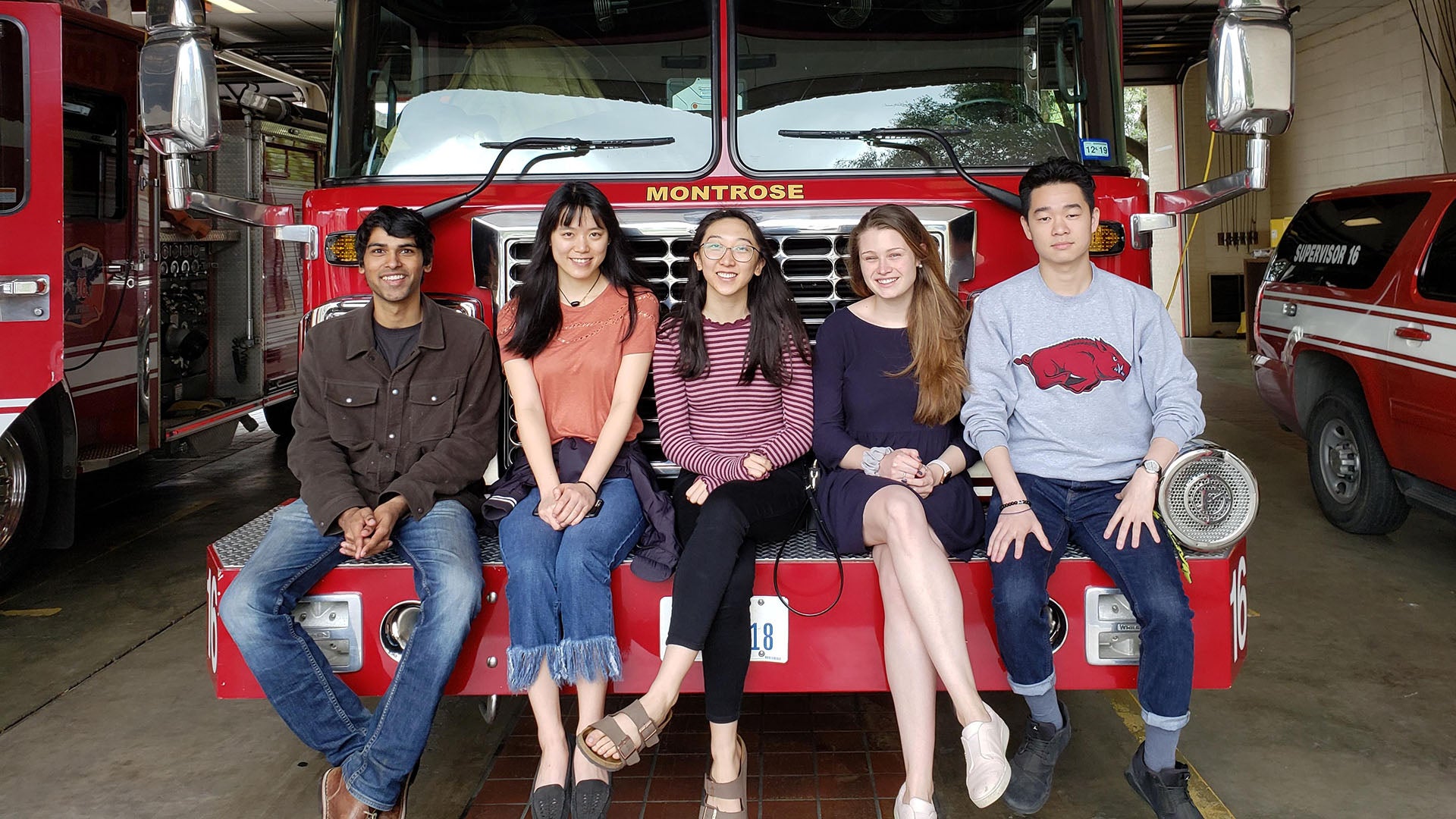 A team of just-graduated Rice University alumni – from left, Ashwin Varma, Shannon Chen, Lynn Zhu, Erin Kreus and Jesse Pan