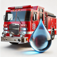 Firetruck and rain drop